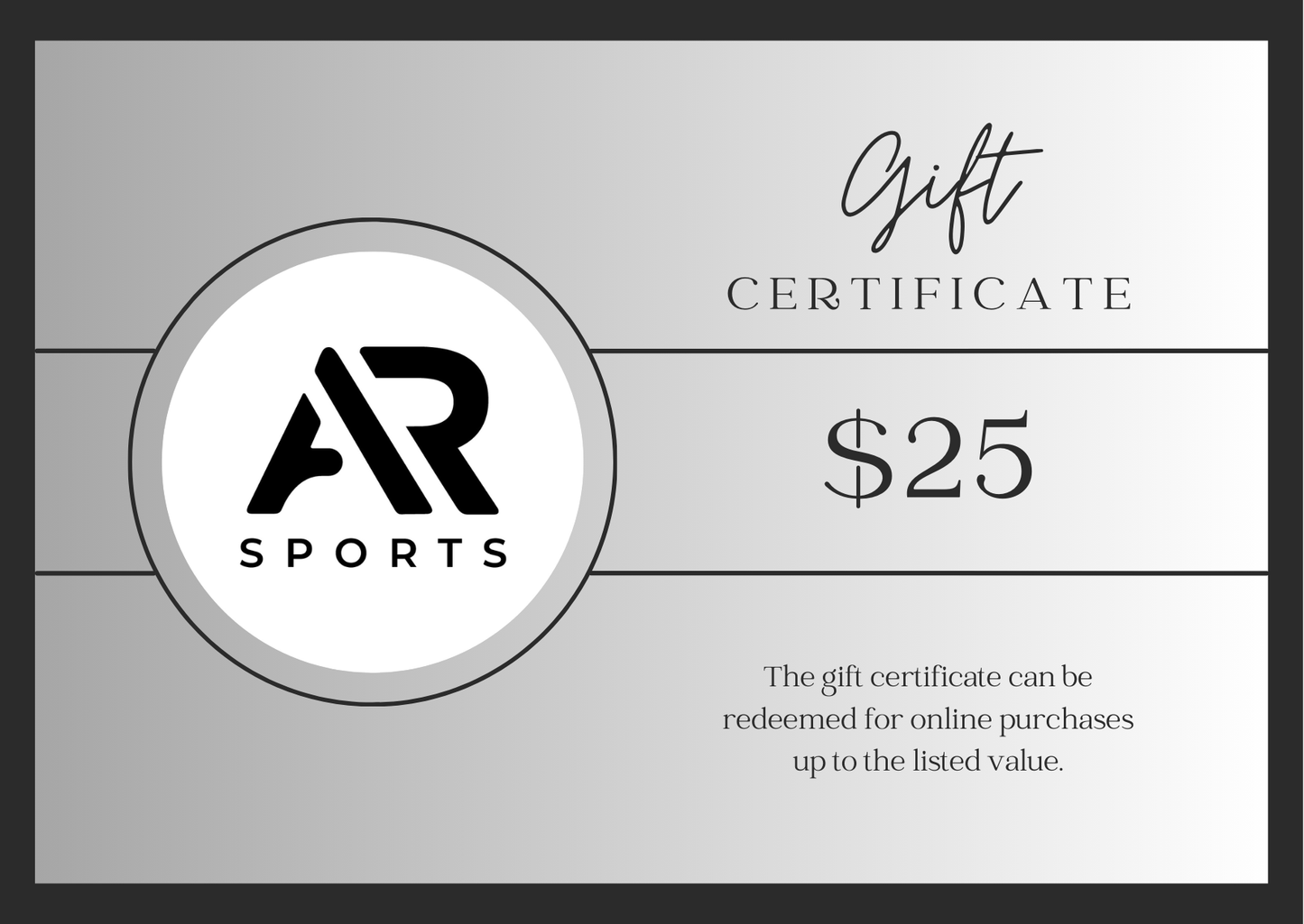AR Sportswear Gift card
