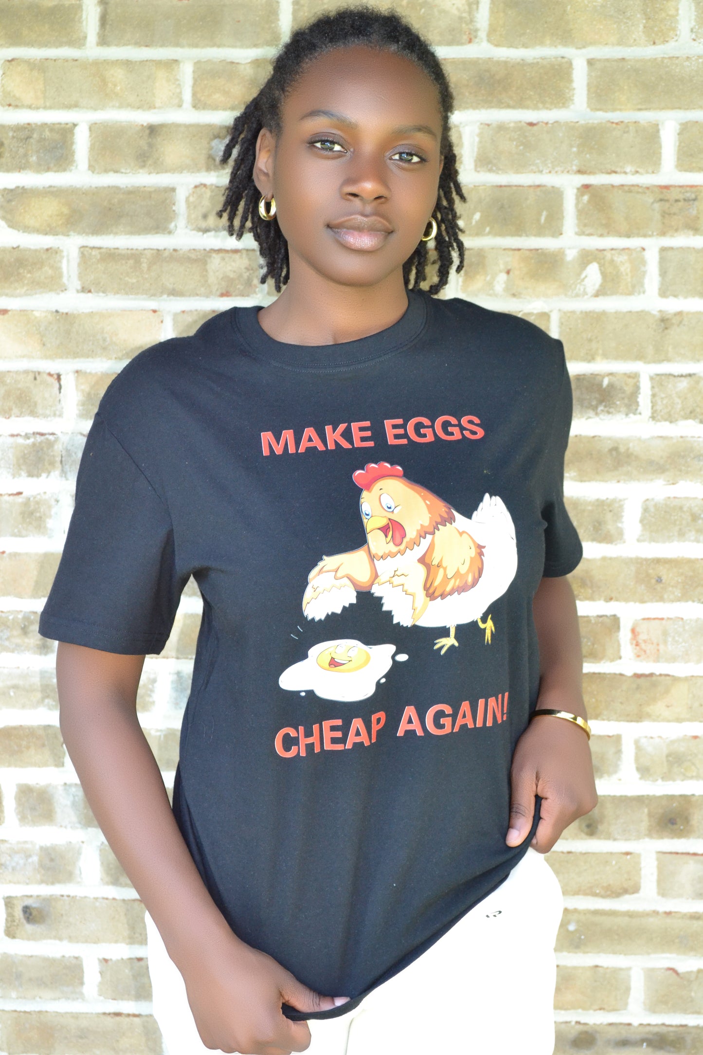 AR Sportswear Limited Edition Unisex Make Eggs Cheap Again Round Neck T-shirt Black