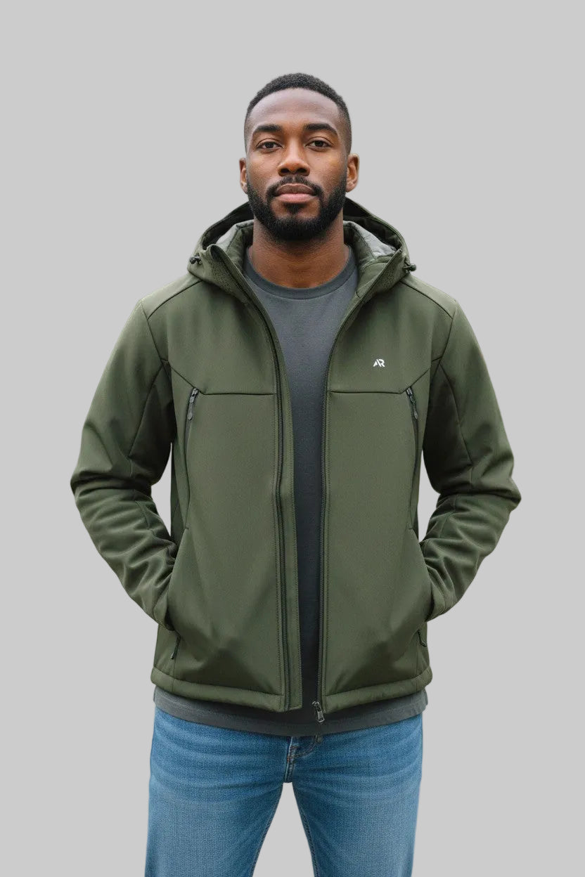 AR Sportswear Men's Hooded Waterproof Windbreaker Side Zip Jacket