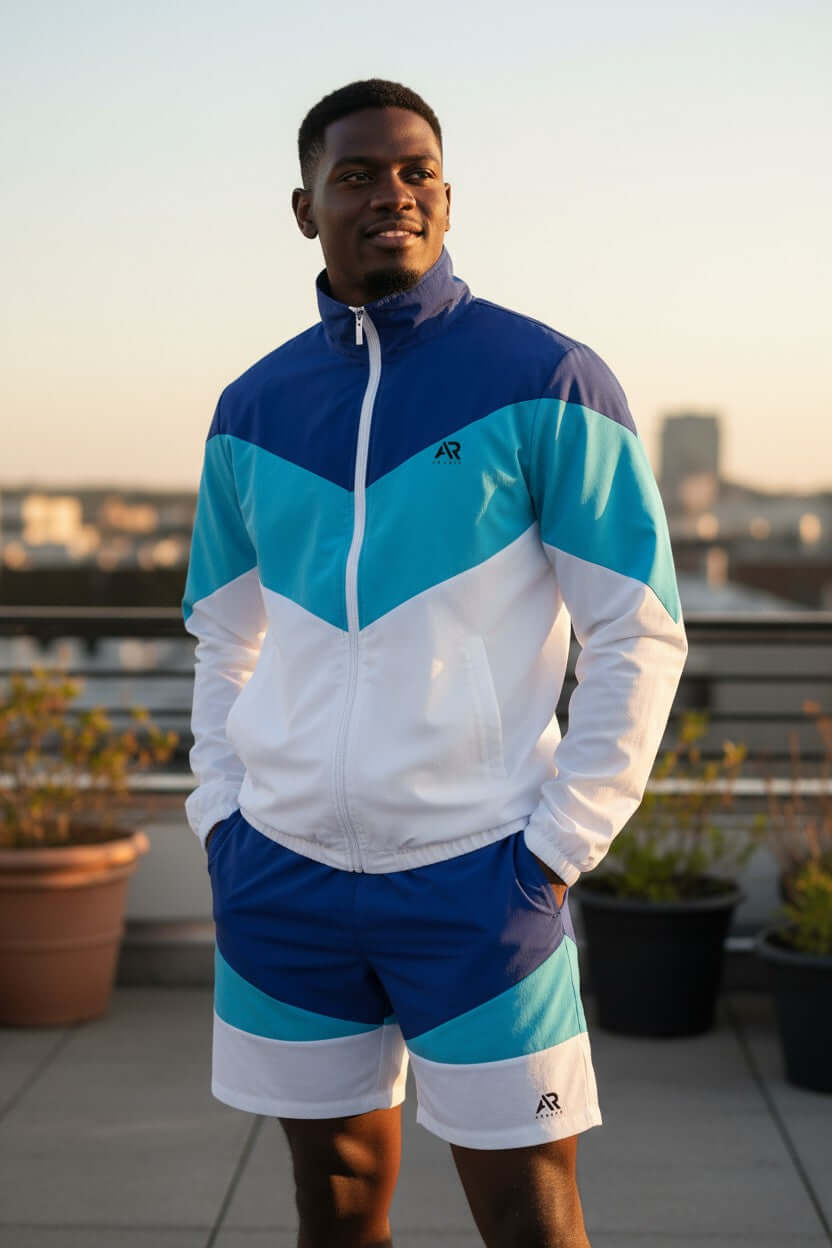 Men 2Piece Windbreaker Jacket Shorts – AR Sportswear