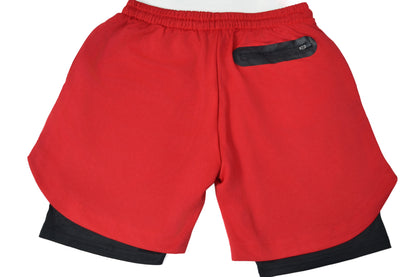 Red Compression Gym Shorts