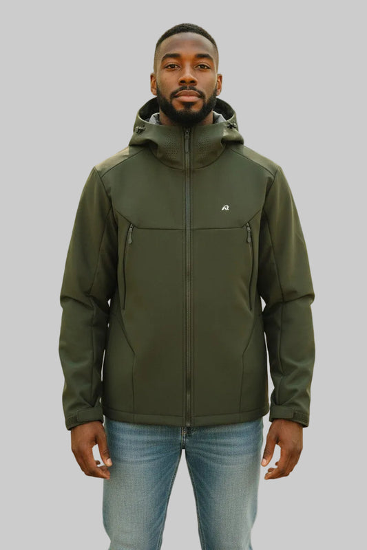 AR Sportswear Men's Hooded Waterproof Windbreaker Side Zip Jacket