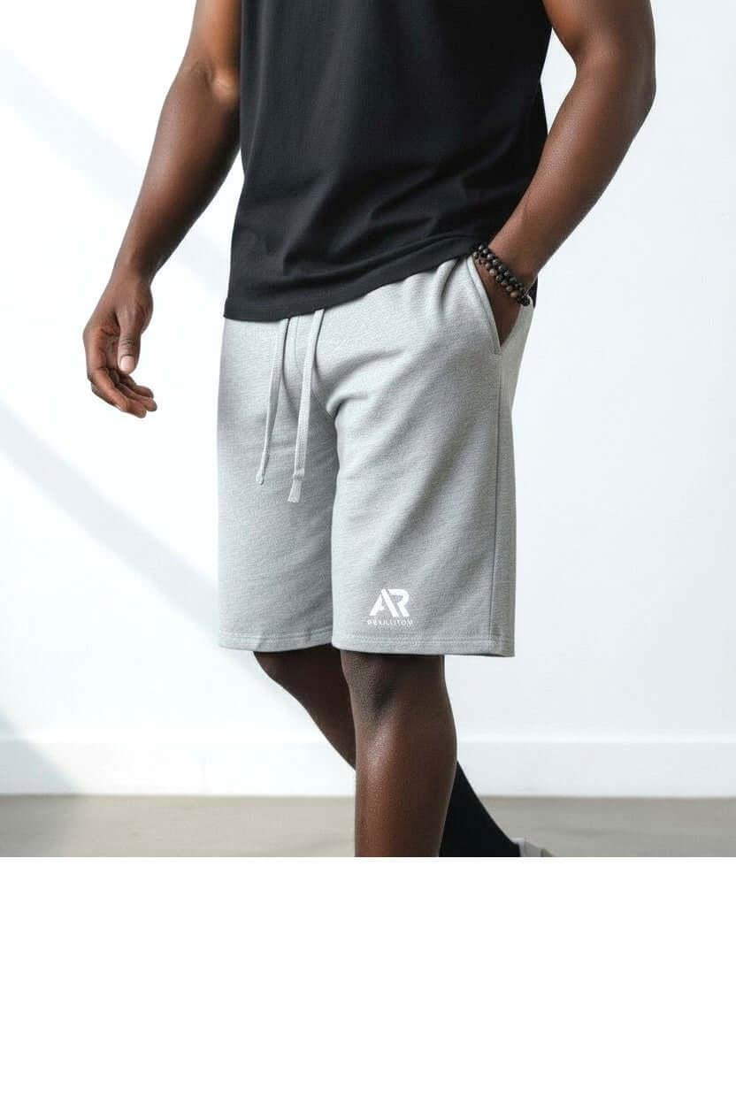 Men's French Terry fabric shorts in gray, perfect for active lifestyles and stylish comfort.