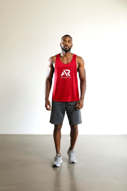 Men's sleeveless gym tank top from AR Sportswear, perfect for workouts and intense training sessions.