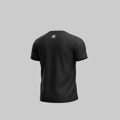 Back view of AR Sportswear men's t-shirt, slim fit, sporty and comfortable, perfect for active wear or casual outings.