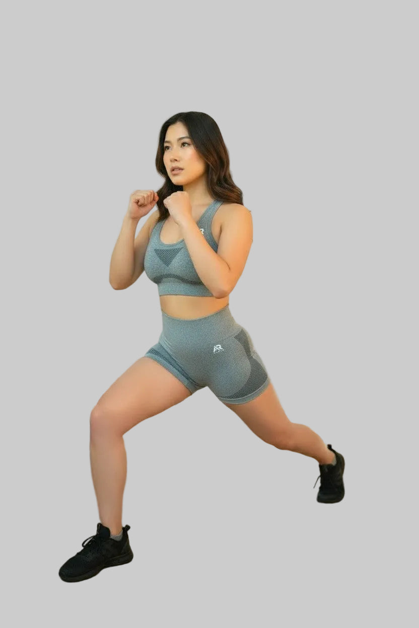 AR Sportswear Women's Gym Booty Shorts & Bra Set