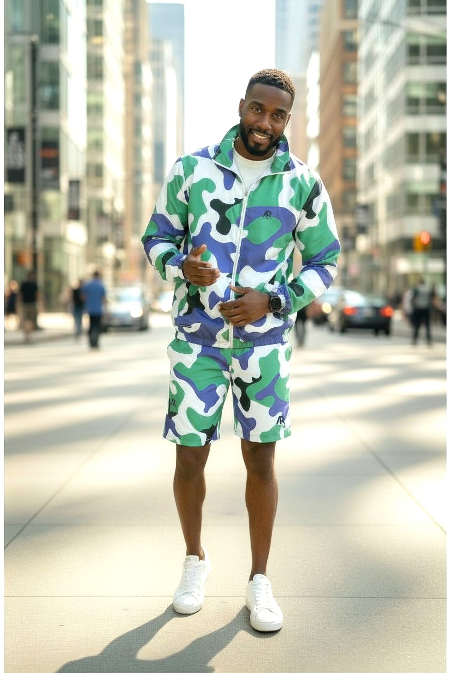 Men's 2Pcs Zip Up Long Sleeve Windbreaker jackets