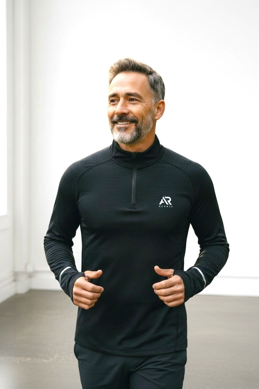 AR Sportswear Men's Quarter Zip Gym / Sports Long-Sleeves