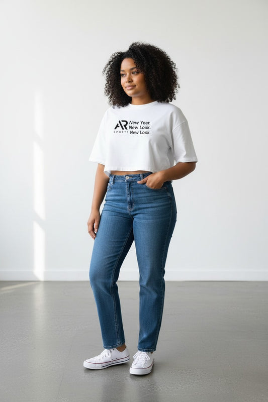 Women's Oversize Crop Top T-Shirt.