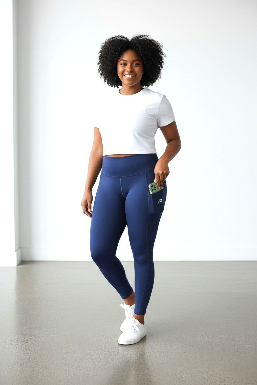 AR Sportswear Women's Side Pocket Logo High Waist Leggings