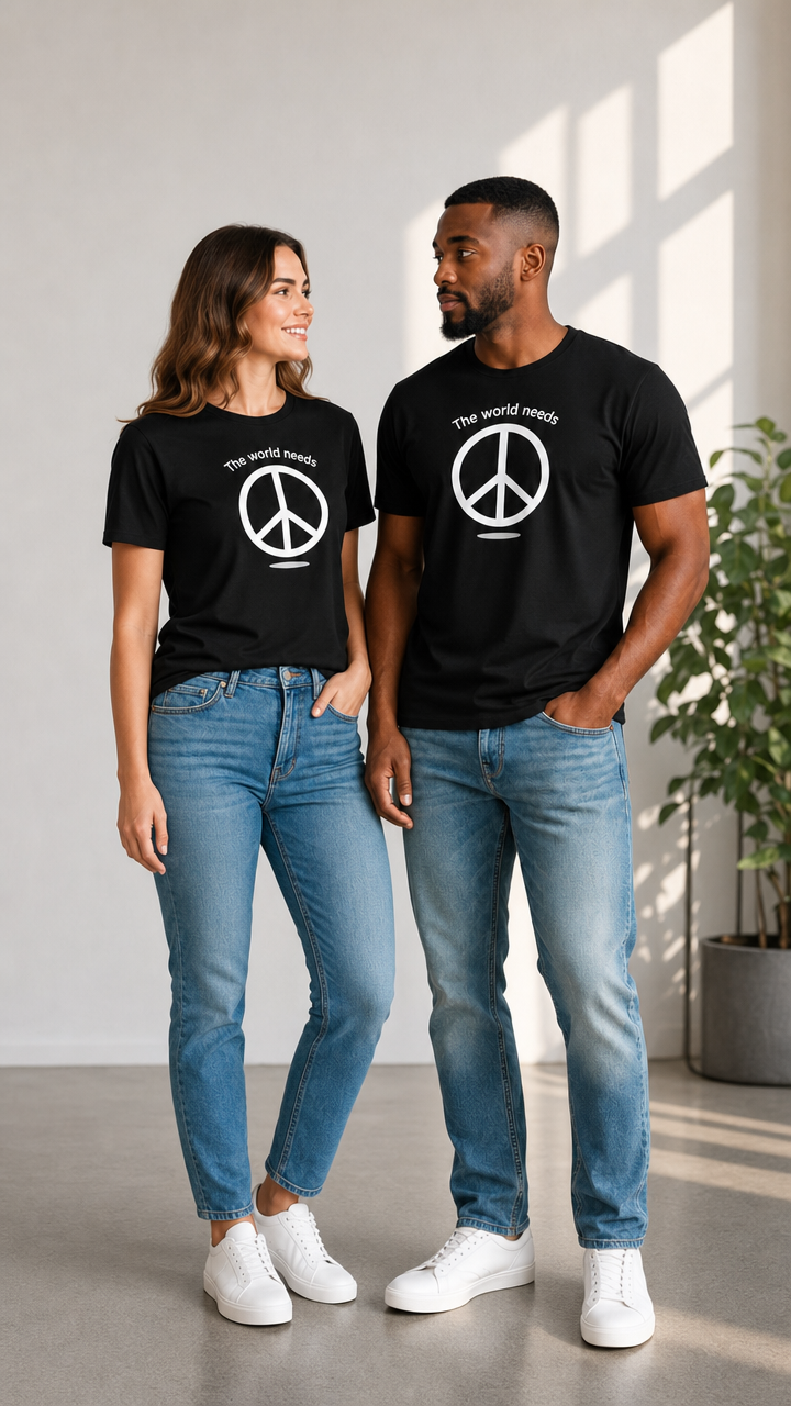 T-shirt Men's  Short Sleeves  Black