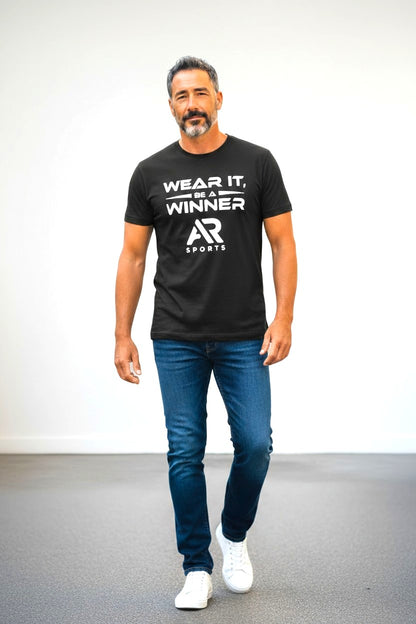Men's Slogan Logo T-shirt by AR Sportswear, perfect for active lifestyles.