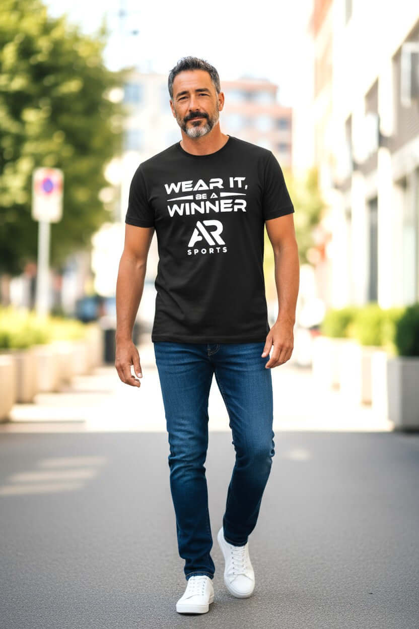AR Sportswear Men's Slogan  Logo T-shirt