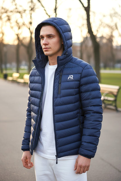 AR Sportswear Men's Down Puffy Jacket With Detached Hood