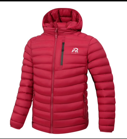 AR Sportswear Men's Down Puffy Jacket With Detached Hood