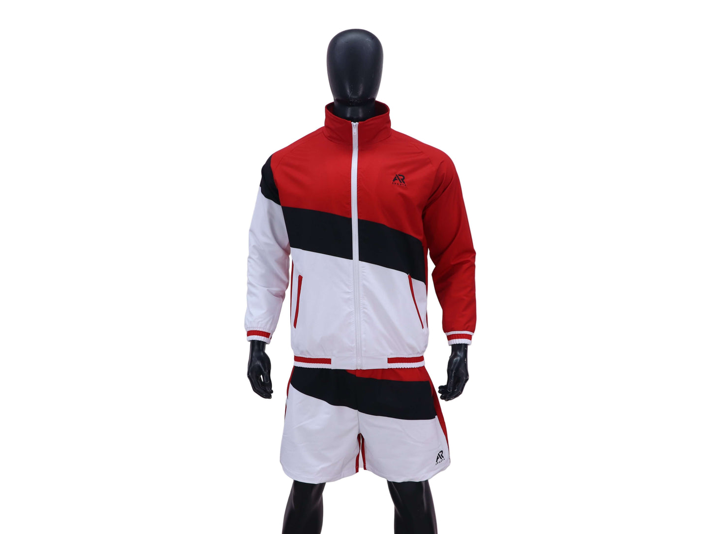 AR Sportswear Men's 2Pcs Track / Windbreaker Jacket With Matching Shorts